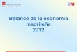 Balance de la Economía Madrielña 2012