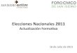Argentina - Elecciones Nacionales 2011 - Actualizacion formativa