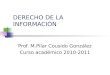 DERECHO DE LA INFORMACIÓN Prof. M.Pilar Cousido González Curso académico 2010-2011