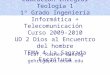 Educación Integral Teología 1 1º Grado Ingeniería Informática + Telecomunicación Curso 2009-2010 UD 2 Dios al Encuentro del hombre TEMA 4 La Sagrada Escritura