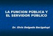 LA FUNCION PÚBLICA Y EL SERVIDOR PÚBLICO Dr. Elvis Delgado Bacigalupi