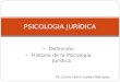 Definición Historia de la Psicología Jurídica PSICOLOGIA JURÍDICA PS. Zulma Yadira Cepeda Rodríguez