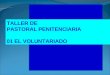 TALLER DE PASTORAL PENITENCIARIA 01 EL VOLUNTARIADO