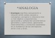 *ANALOGIA O Analogía significa comparación o relación entre varias razones o conceptos; comparar o relacionar dos o más objetos o experiencias, apreciando