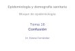 Epidemiología y demografía sanitaria Bloque de epidemiología Tema 16 Confusión Dr. Esteve Fernández