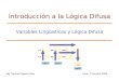 Variables Lingüisticas y Lógica Difusa Mg. Samuel Oporto Díaz Lima, 1 Octubre 2005 Introducción a la Lógica Difusa