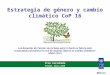 Estrategia de género y cambio climático CoP 16 Itzá Castañeda Panamá, marzo 2010 México Los Acuerdos de Cancún son la base para ir hacia un futuro más