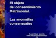 El objeto del consentimiento Matrimonial. Las anomalías consensuales P. Juan María Gallardo 