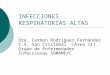 INFECCIONES RESPIRATORIAS ALTAS Dra. Carmen Rodríguez Fernández C.S. San Cristóbal (Área 11) Grupo de Enfermedades Infecciosas SOMAMFYC