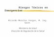 Ricardo Morales Vargas, M. Ing. Quím. Ministerio de Salud Dirección de Regulación de la Salud Riesgos Tóxicos en Emergencias