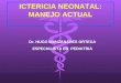ICTERICIA NEONATAL: MANEJO ACTUAL Dr. HUGO MANZANARES ORTEGA ESPECIALISTA EN PEDIATRIA