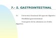 7.- S. GASTROINTESTINAL 31.Estructura funcional del aparato digestivo Motilidad gastrointestinal. Transporte de los alimentos en el tubo digestivo