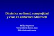 Dinámica no lineal, complejidad y caos en ambientes Microsoft Billy Reynoso Universidad de Buenos Aires Billyr@microsoft.com.ar