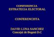 CONFERENCIA ESTRATEGIA ELECTORAL CONFERENCISTA DAVID LUNA SANCHEZ Concejal de Bogotá D.C