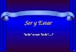 1 Ser y Estar to be or not to be…? 2 Ser y Estar en español… Both verbs mean to be Used in very different ways Irregular conjugations
