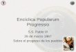 Encíclica Popularum Progressio S.S. Pablo VI 26 de marzo 1967 Sobre el progreso de los pueblos