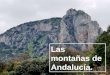 Las montañas de Andalucía.. Recordemos cuáles eran las principales unidades de relieve de Andalucía: EL RELIEVE DE ANDALUCÍA. ZONAS LLANAS ZONAS MONTAÑOSAS