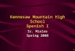 1 Kennesaw Mountain High School Spanish I Sr. Mieles Spring 2008