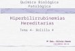 Hiperbilirrubinemias Hereditarias Tema 4- Bolilla 4 Química Biológica Patológica Dra. Silvia Varas svaras@unsl.edu.ar