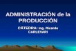ADMINISTRACIÓN de la PRODUCCIÓN CÁTEDRA: Ing. Ricardo CARLEVARI