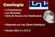 Geologia II Presentacion Los Minerales Ciclo de Rocas y Su Clasificacion Elaborado por Ing. Edson Rodríguez Grupos 2M1-C y 2T1-C