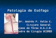 Patología de Esófago Dr. Andrés F. Volio C. Cirujano General Cirujano de Tórax H.S.J.D. Cátedra de Cirugía UCIMED