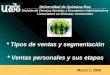 Marzo 1, 2006 * Tipos de ventas y segmentación * Ventas personales y sus etapas Universidad de Quintana Roo División de Ciencias Sociales y Económico Administrativas