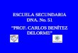 ESCUELA SECUNDARIA DNA. No. 51 PROF. CARLOS BENÍTEZ DELORME