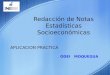 Redacción de Notas Estadísticas Socioeconómicas APLICACION PRACTICA ODEI MOQUEGUA