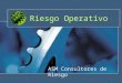 Riesgo Operativo ASM Consultores de Riesgo. ¿Qué es Riesgo Operativo Concepción tradicional de Riesgo Operacional:...todo aquello que no era ni riesgo