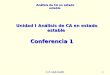 Análisis de CA en estado estable C. R. Lindo Carrión11 Unidad IAnálisis de CA en estado estable Conferencia 1