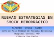 NUEVAS ESTRATEGIAS EN SHOCK HEMORRÀGICO ALFREDO VIVAS PARDO Jefe de Piso Unidad de Terapia Intensiva Hospital Central FAP Clìnica San Pablo
