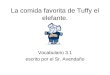 La comida favorita de Tuffy el elefante. Vocabulario 3.1 escrito por el Sr. Avendaño