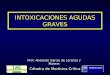 INTOXICACIONES AGUDAS GRAVES Cátedra de Medicina Crítica Prof. Abelardo García de Lorenzo y Mateos