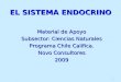 1 EL SISTEMA ENDOCRINO Material de Apoyo Subsector: Ciencias Naturales Programa Chile Califica. Novo Consultores 2009