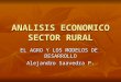 ANALISIS ECONOMICO SECTOR RURAL EL AGRO Y LOS MODELOS DE DESARROLLO Alejandro Saavedra P