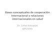 Bases conceptuales de cooperación internacional y relaciones internacionales en salud Dr. Carlos Arósquipa OPS/OMS