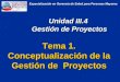 Tema 1. Conceptualización de la Gestión de Proyectos Tema 1. Conceptualización de la Gestión de Proyectos Unidad III.4 Gestión de Proyectos Unidad III.4