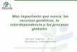 Mas importante que nunca: los recursos genéticos, la interdependencia y los procesos globales Marleni Ramirez, Ph.D., Bioversity International
