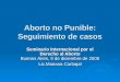 Aborto no Punible: Seguimiento de casos Seminario Internacional por el Derecho al Aborto Buenos Aires, 9 de diciembre de 2008 Lic.Mariana Carbajal