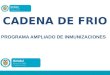 PROGRAMA AMPLIADO DE INMUNIZACIONES EQUIPOS CADENA DE FRIO MINSALUD Y PROTECCIÓN SOCIAL CADENA DE FRIO