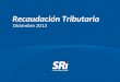 Recaudación Tributaria Diciembre 2013. Rendimiento Tributario en Ecuador A diciembre 2013 1.500