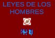 LEYES DE LOS HOMBRES EL HOMBRE SE RIGE POR 7 LEYES FUNDAMENTALES QUE SON: LEY DE MODA LEY DEL SEXO LEY DEL ALCOHOL LEY DE CULTURA Y ESPECTACULOS LEY