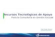 Recursos Tecnológicos de Apoyo Para la Consultoría en Gestión Escolar Dante Cajales Meneses dcajales@fundacionchile.cl