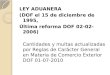 LEY ADUANERA (DOF el 15 de diciembre de 1995, Última reforma DOF 02-02-2006) Cantidades y multas actualizadas por Reglas de Carácter General en Materia
