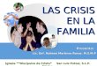 LAS CRISIS EN LA FAMILIA Lic. Enf. Nohemí Martínez Rosas. M.S.M.P Presenta Presenta: Iglesia Discípulos de Cristo San Luís Potosí, S.L.P. México