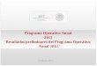 Programa Operativo Anual 2013 Resultados preliminares del Programa Operativo Anual 2012 15 Marzo 2013
