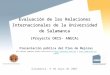 Plan de Mejoras Proyecto ORIS-ANECA Salamanca, 9 de mayo de 2007 Evaluación de las Relaciones Internacionales de la Universidad de Salamanca (Proyecto