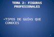 TEMA 2: FIGURAS PROFESIONALES TIPOS DE GUÍAS QUE CONOCES 1