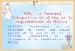 TEMA: La Pastoral Catequética en el Hoy de la Arquidiócesis de México OBJETIVO: Profundizar en la necesidad de crear una visión general de lo que ha de